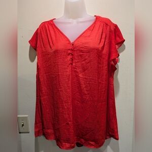 Cynthia Rowley Vibrant Red Blouse Size 1x